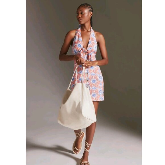 Anthropologie Maeve Halter Slim Mini Dress Bottom Print V-Neck Size XS - Picture 2 of 12